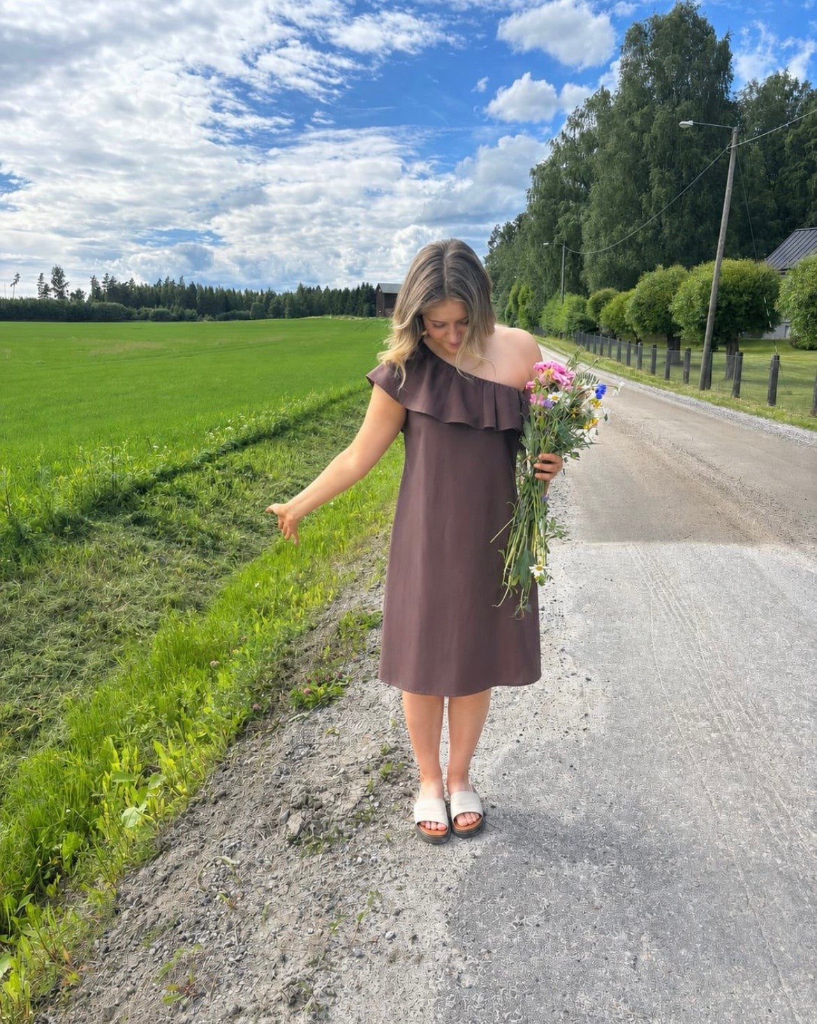 PCPENELOPE Short Dress - Chicory Coffee